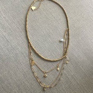 anthropologie seraphina layered necklace gold